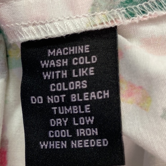 Investments Wrinkle-free Button Down 3/4 Length Sleeve Multicolor Cotton Blouse - Picture 10 of 11